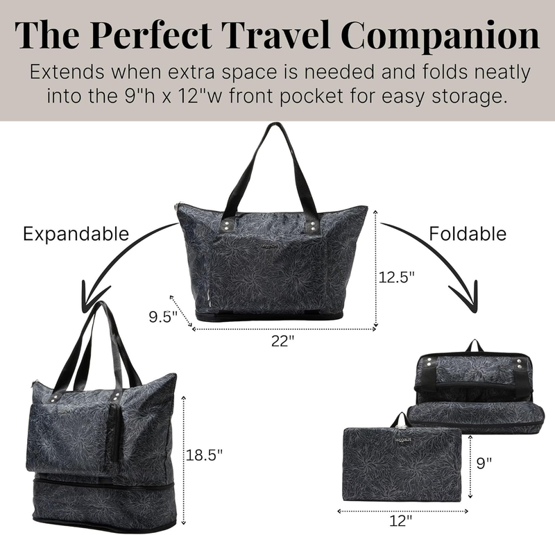 Carryall Expandable Lightweight Travel Tote 22" Packable Folding Compact Nylon W2