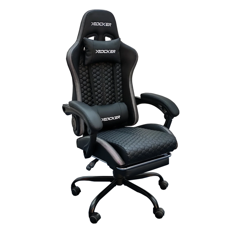 Honeycomb Faux Leather PC Gaming Chair, Black0