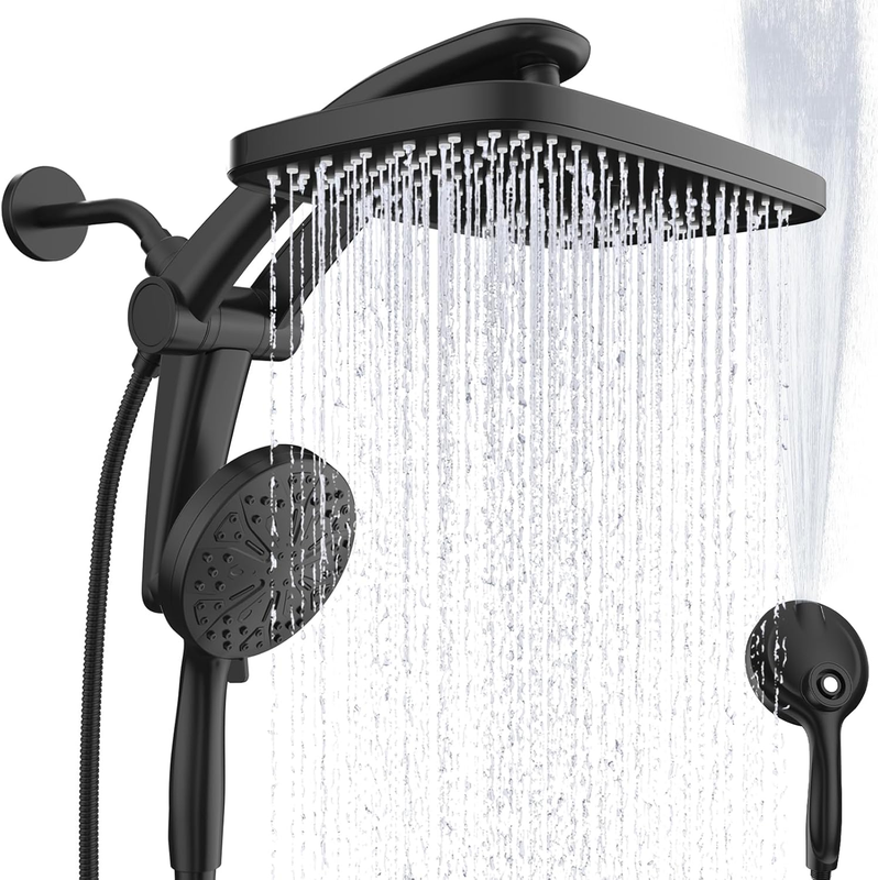 High Pressure Rain Shower Head w/ Handheld Combo Magnetic Docking & Power Jets8