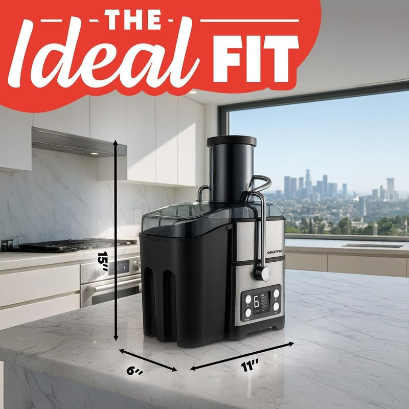 6 Speed Digital Juicer Wide Chute Pulse Self Clean 36oz Pitcher Stainless8