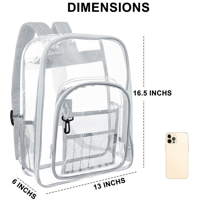 Heavy Duty Clear Backpacks Large Capacity Transparent Waterproof Backpacks for S2
