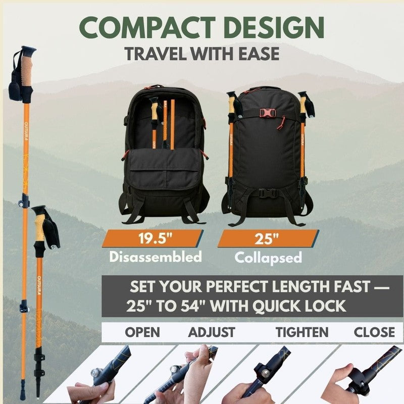 Trekking Poles for Hiking (Pair of 2) Lightweight Aluminum Collapsible Hiking Po5