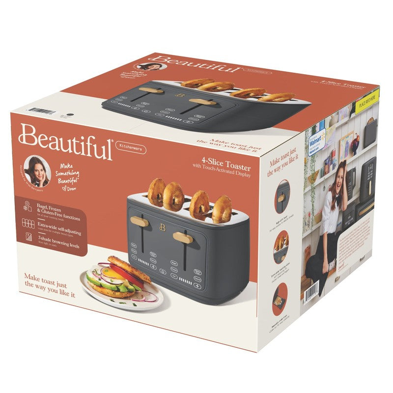 4-Slice Toaster with Touch-Activated Display, Oyster Gray by Drew Barrymore9