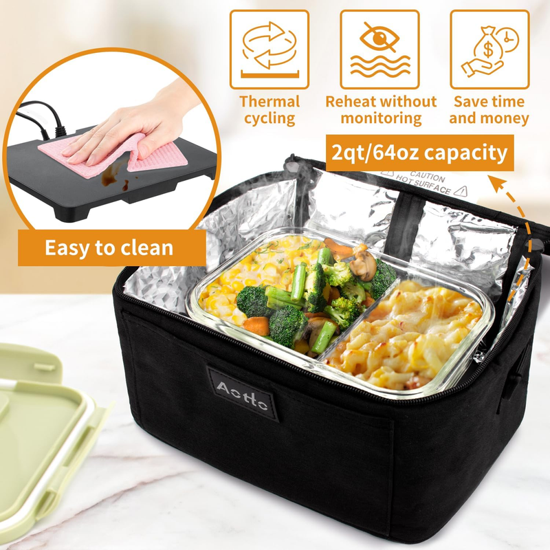 Portable Electric Lunch Box Food Warmer 12V/24V/110V Car Oven Black4