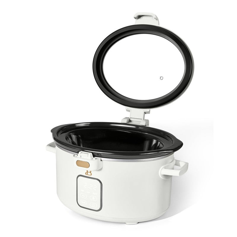 4 Qt Digital Slow Cooker with Hinged Locking Lid, White Icing by Drew Barrymore5