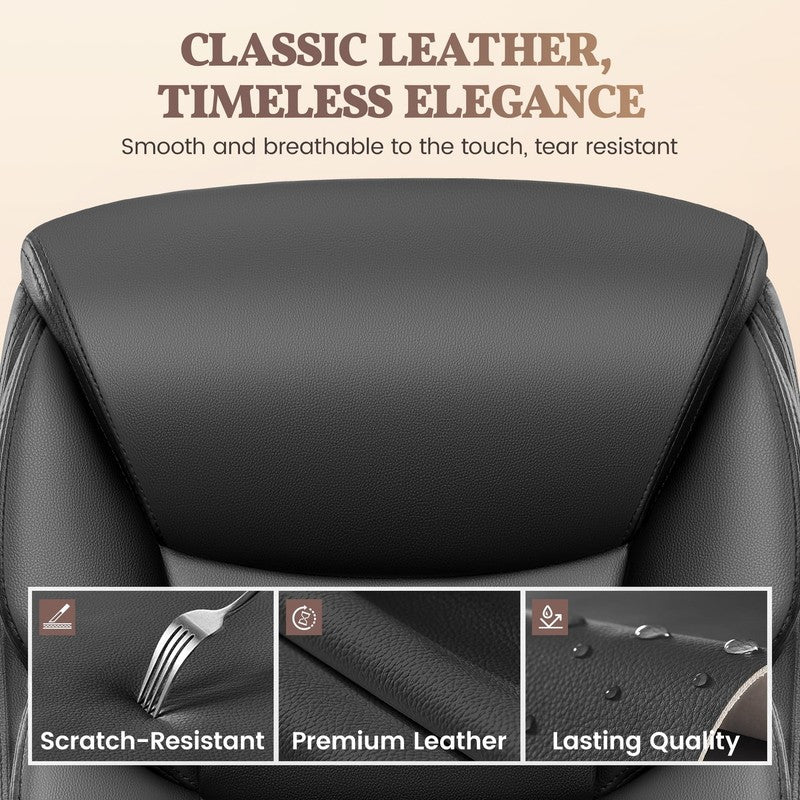 Leather Office Chair, Big and Tall Office Chair 400LBS Wide Seat Ergonomic Compu2