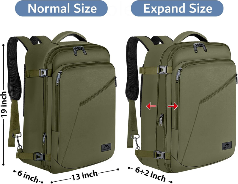 Lightweight Carry On Travel Backpack Expandable Trolley Sleeve Green4