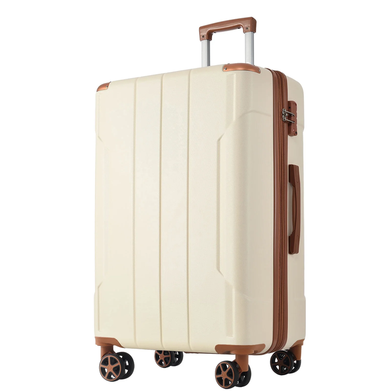 24" Carry On Luggage 65L Suitcase Wheels TSA Lock ABS+PC Lightweight White8