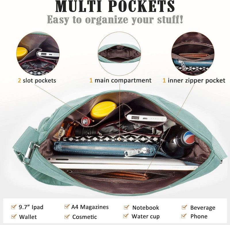 Women Crossbody Bag Waterproof Nylon Lightweight Shoulder Purse Handbag5