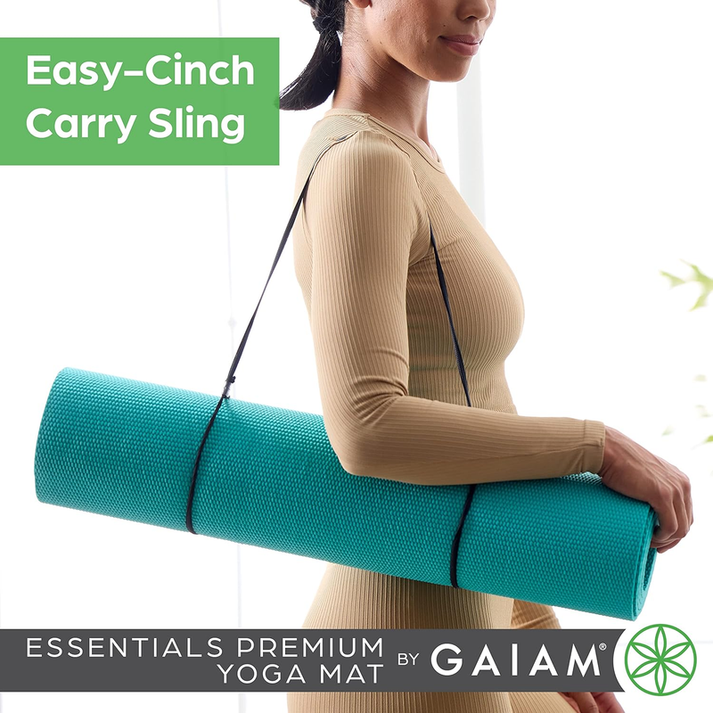 Premium Yoga Mat 72"x24" Non Slip Fitness Exercise Mat w/ Carry Sling Strap 1/4"3