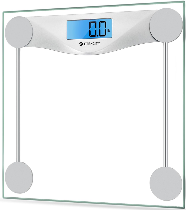 Bathroom Scale Digital Body Weight 400lb Blue LCD Glass High Precision0