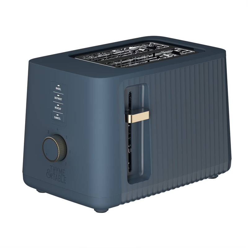 2 Slice Toaster Extra Wide Slots Removable Crumb Tray Atlantic Blue0