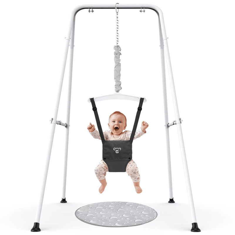 Baby Jumper with Stand, Portable Baby Bouncers and Jumpers with Floor Mat, Jumpe0