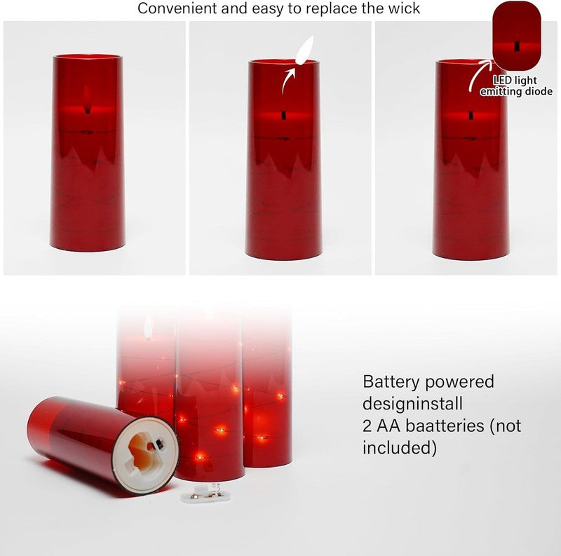 Flameless LED Candles with Timer 5 Pc Flickering Flameless Candles for Romantic 1