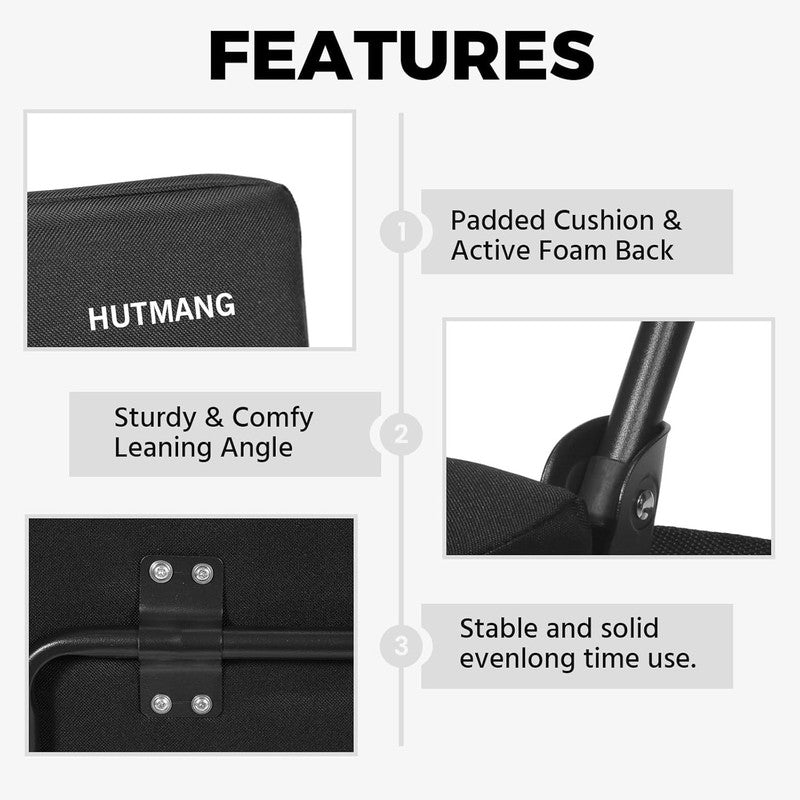 Stadium Seat Chair w/ Back Support Padded Foldable 330lbs Portable Black8