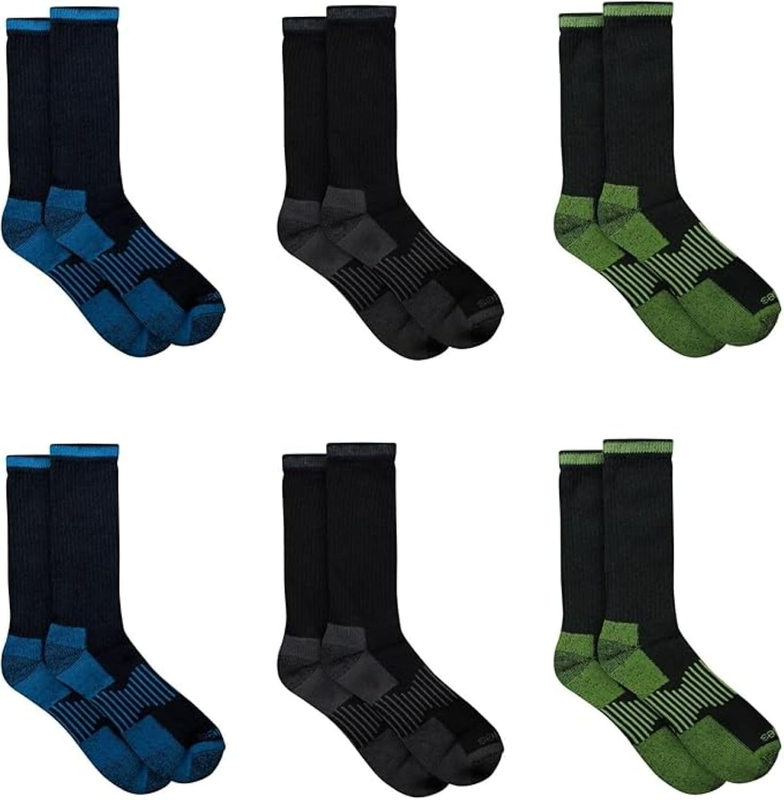 Men's Dri Tech Moisture Control Crew Socks M XXL 6 12 18 Pairs1