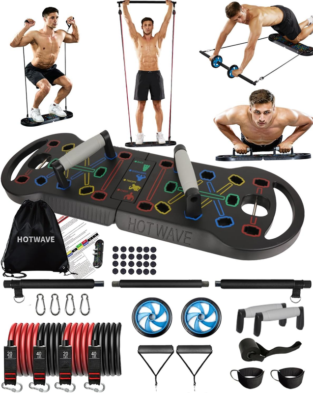 Ultimate 20-in-1 Home Fitness Kit with Push Up Board, Bands & Ab Roller10