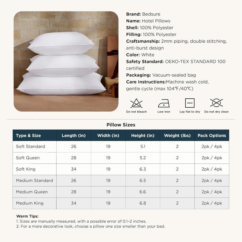 Pillows Queen Size Set of 2, Soft Fluffy Supportive for Sleeping5