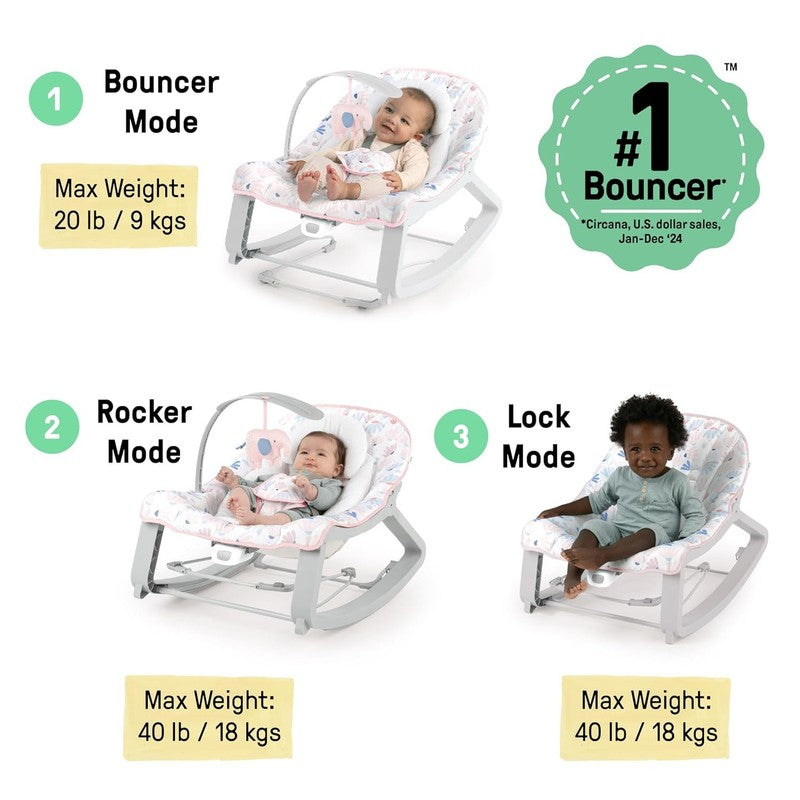 Keep Cozy 3 In 1 Grow with Me Vibrating Baby Bouncer Seat & Infant to Toddler Ro2
