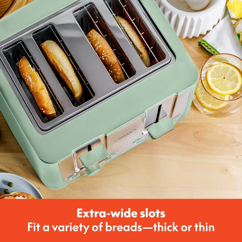 4 Slice Toaster, Wide Slots, Reheat/Defrost, Crumb Tray, Auto Shut-Off, Sage2