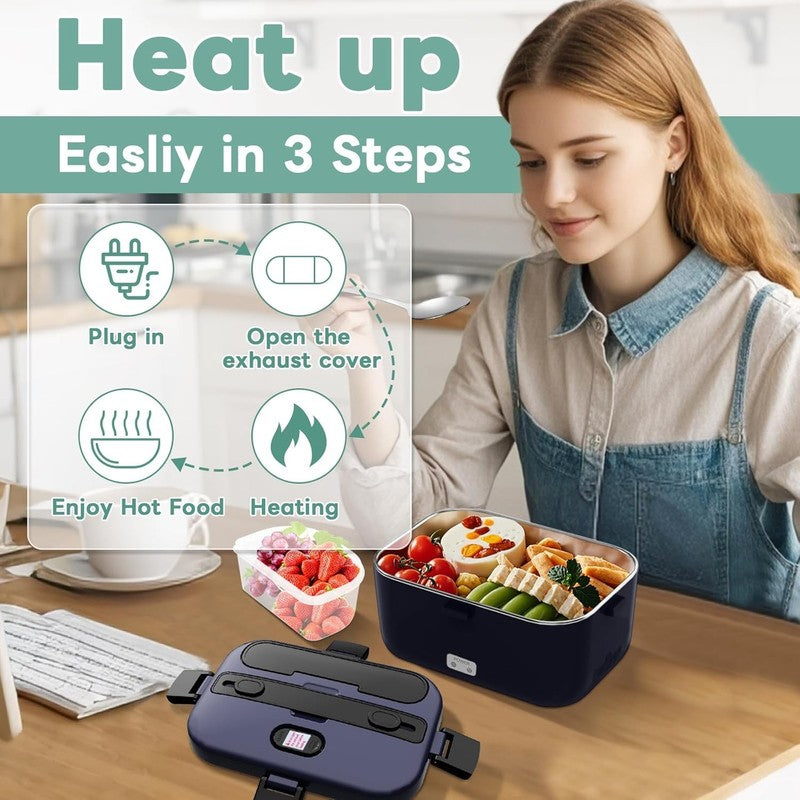 Electric Lunch Box 100W 1.8L Heated Food Warmer Portable 12/24V 110 230V Car2