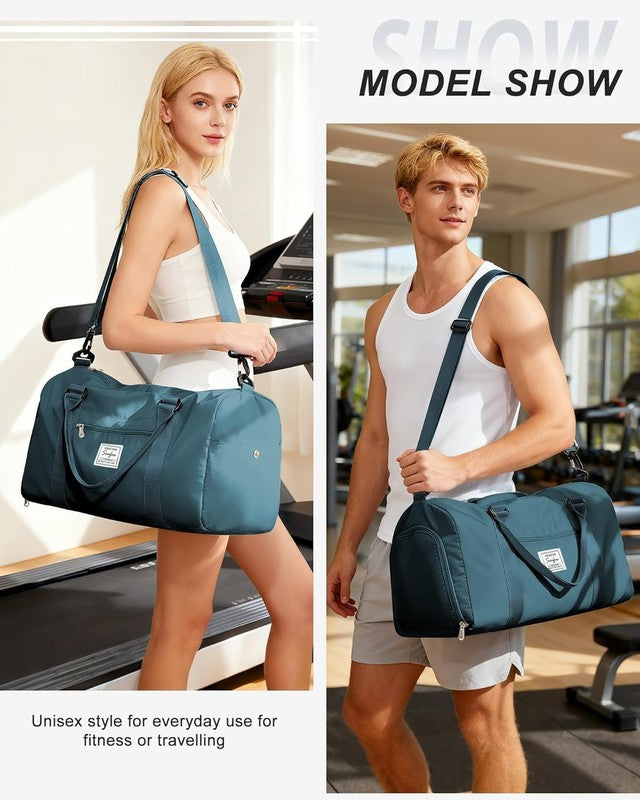 Gym Bag Unisex Shoe Compartment Wet Pocket Travel Duffel Tote Weekend Carry On8
