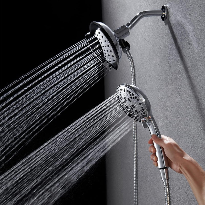 High Pressure 2 in 1 Handheld & Rain Shower Head with 59" Hose1