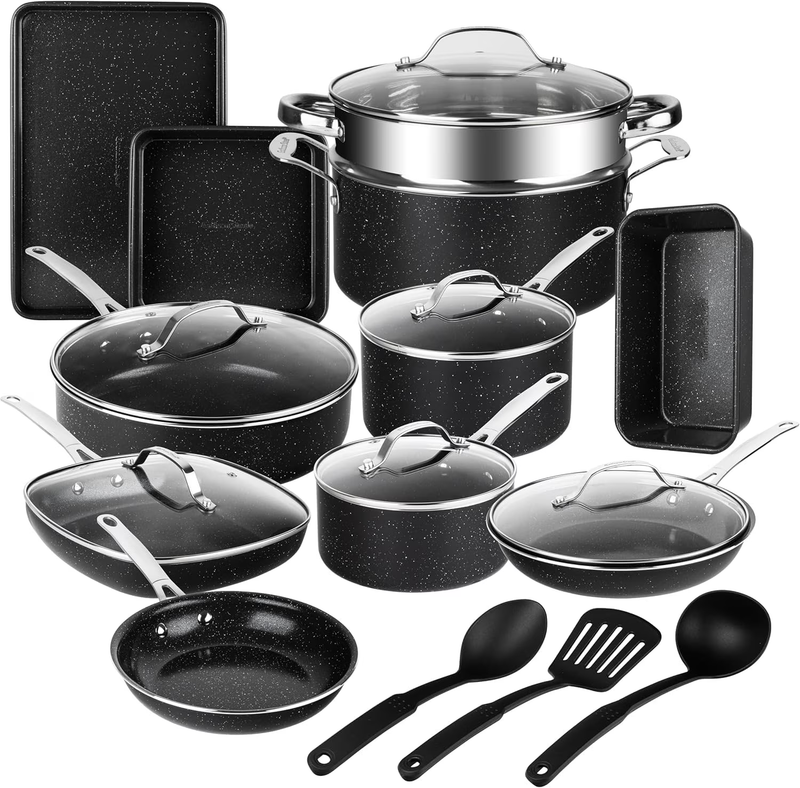 20-Piece Nonstick Pots & Pans Cookware Set – Oven Safe Kitchen Set with Utensils8