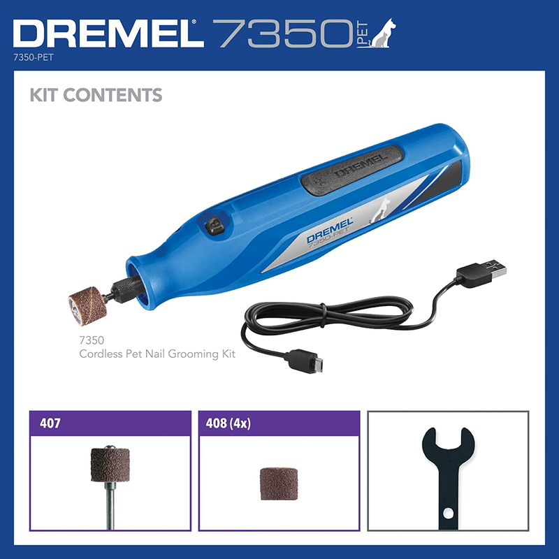 7350 PET 4V Pet Dog Nail Grinder Safe Easy To Use Grooming Trimmer Kit6