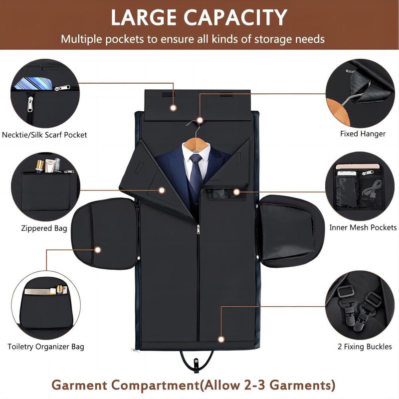 2in1 Garment Duffle Bag 3Pc Set Hanging Suit Travel Carry On3
