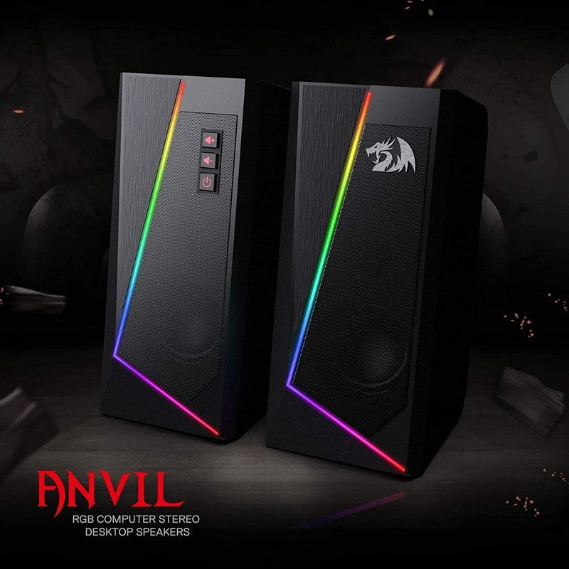 GS520 RGB Desktop Speakers 2.0 USB PC Stereo LED 6 Modes 3.5mm1