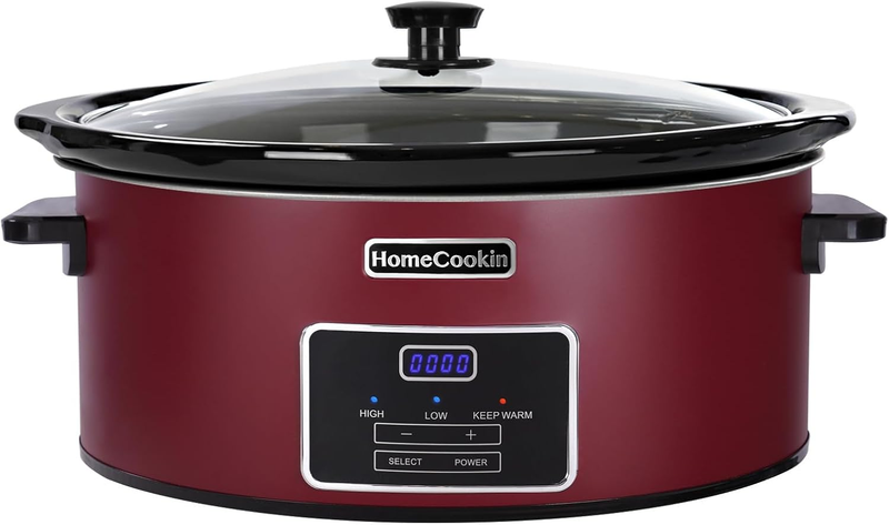 8Qt Programmable Slow Cooker Red Stainless Steel Kitchen Appliance8