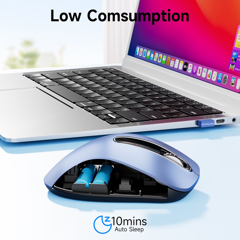 2.4GHz Wireless Mouse 1200 DPI 5 Button USB Receiver PC Laptop Sky Blue2