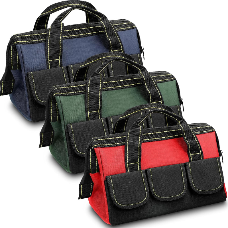 3 Pack Tool Bag 16" Waterproof Hard Bottom Heavy Duty Electrician Tote10