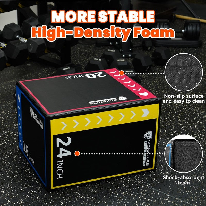 3-in-1 Foam Plyo Box 16x20x24" for Home Gym Workout Exercise3