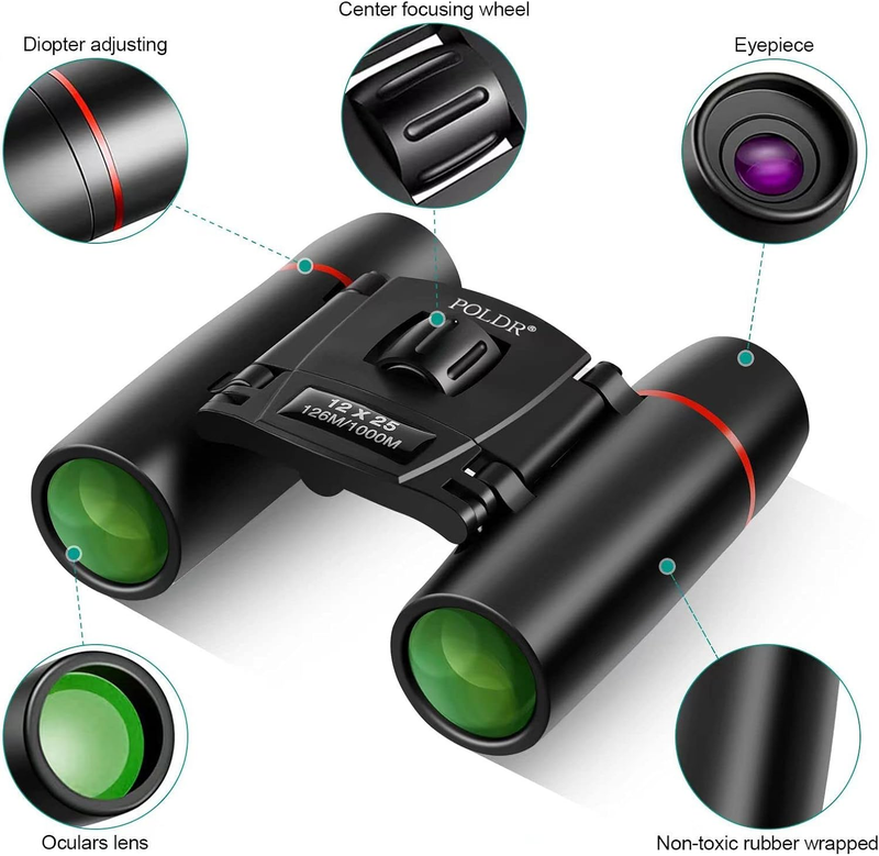 12x25 Compact Pocket Binoculars Adults Bird Watching Travel Concerts2