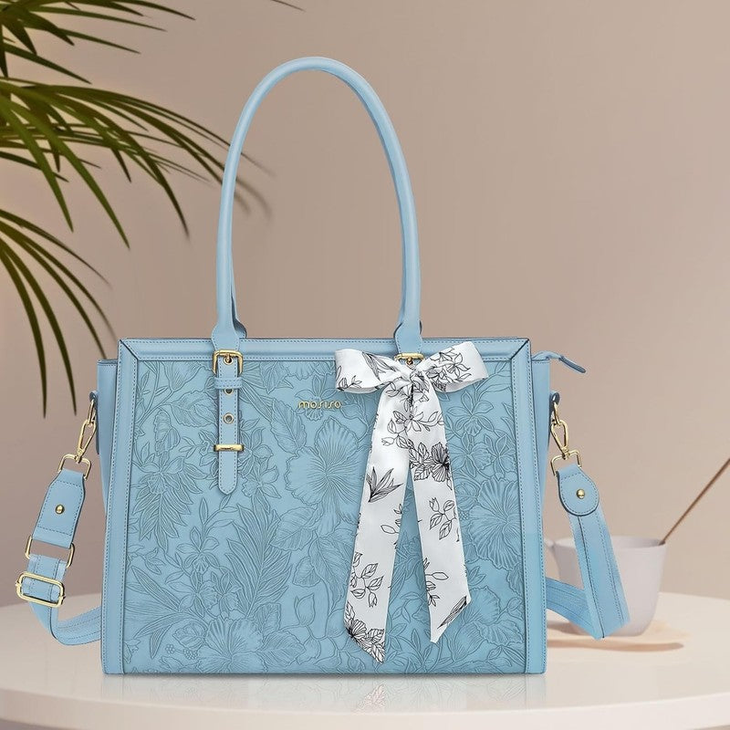 Women Laptop Tote Bag 17–17.3 Inch Waterproof PU Leather Shoulder Satchel Air Bl6