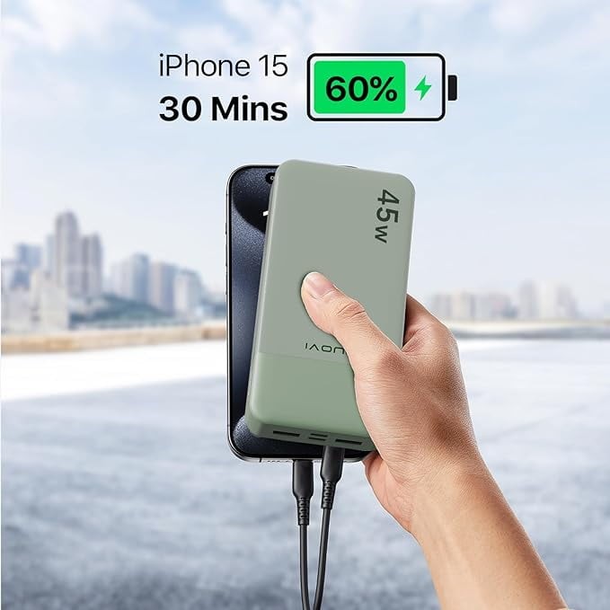 20000mAh 45W Power Bank – Portable External Battery Backup for Laptop Green6
