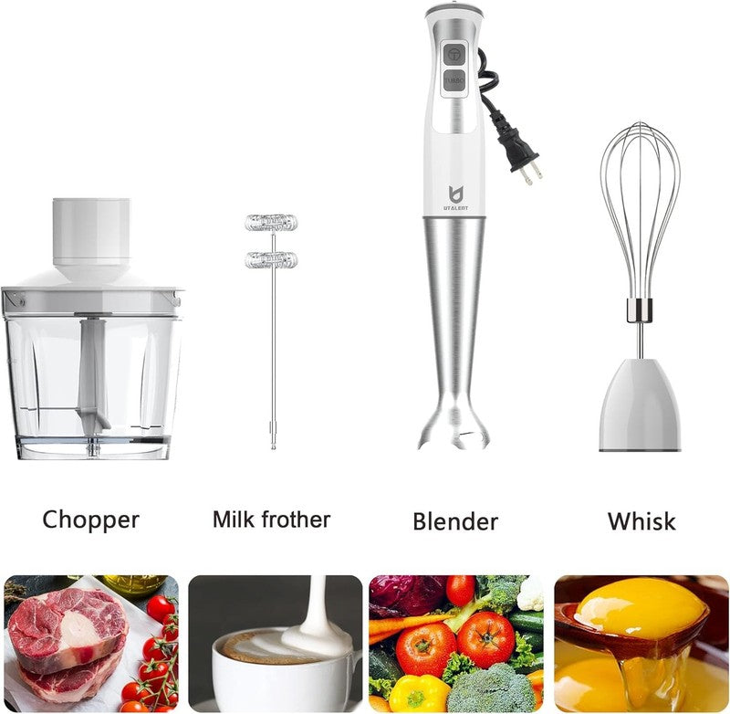 Immersion Hand Blender,  5 In 1 8 Speed Immersion Blender with 500Ml Food Grinde2