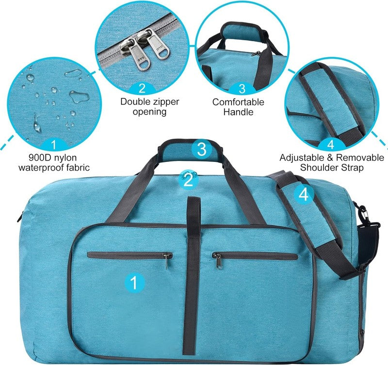 Duffle Bag Shoes Compartment Foldable Travel Waterproof Adjustable Strap Men3
