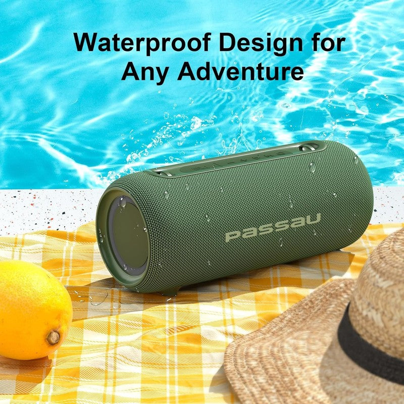 40W Bluetooth Speaker, Deep Bass, IPX5, RGB Lights, All-Day Playtime, Green7