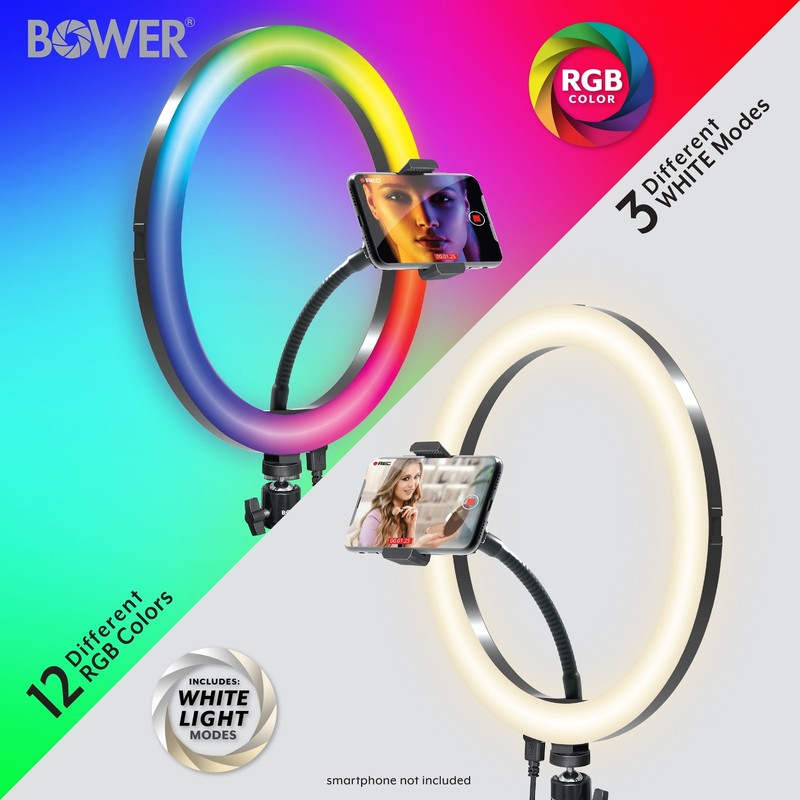 12-Inch LED RGB Ring Light Studio Kit with Special Effects; Black2