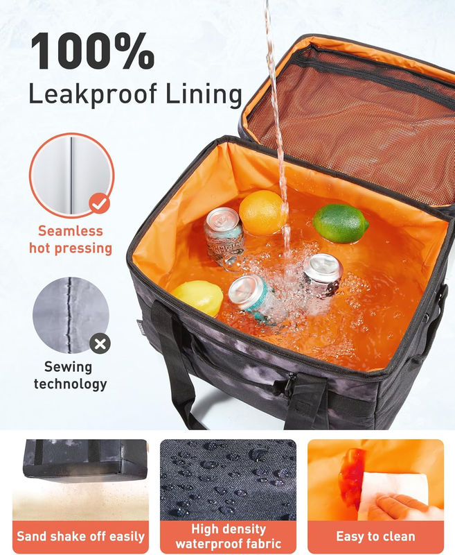 Soft Sided Cooler Bag 48-Can Insulated Collapsible Leakproof Picnic Beach Travel2