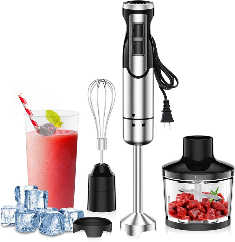 1800W Immersion Blender Handheld 4 In 1 Hand Blender Stick for Ice Crushing Smoo9