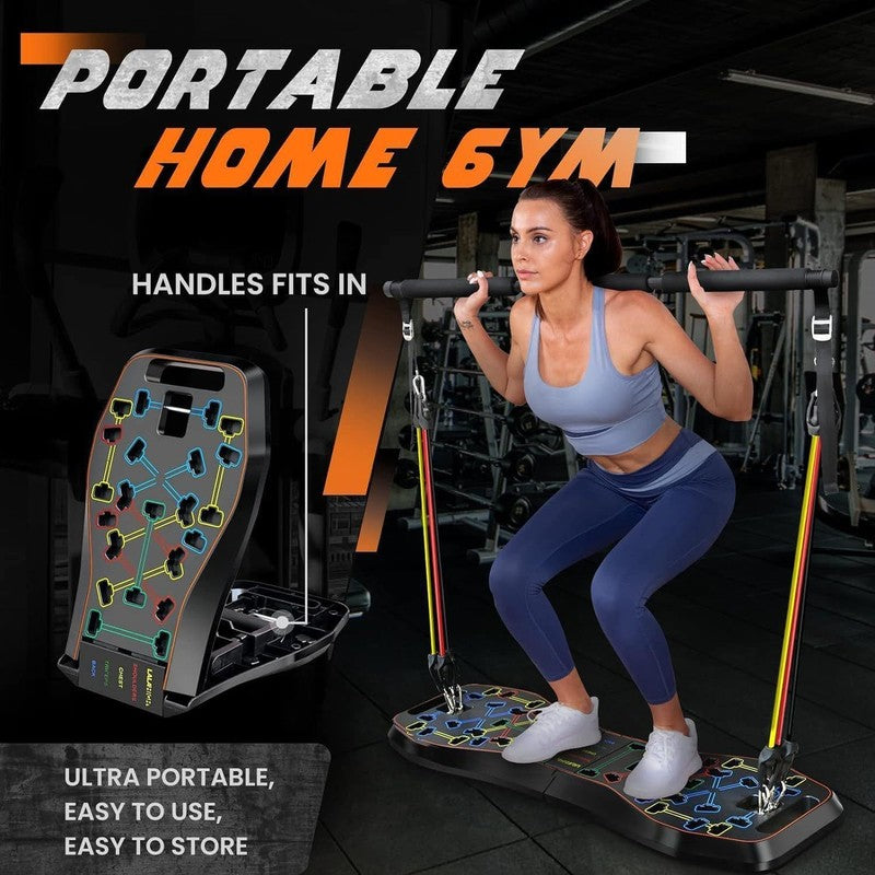 36-in-1 Push Up Board w/ Ab Roller & Resistance Bands Foldable Home Gym5
