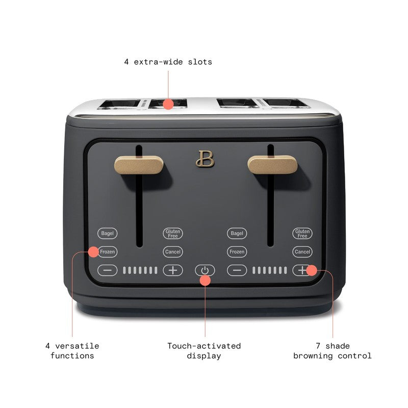 4-Slice Toaster with Touch-Activated Display, Oyster Gray by Drew Barrymore2