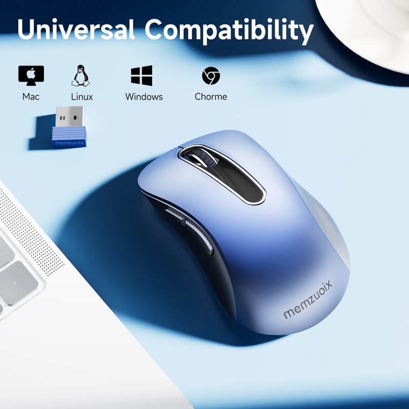 2.4GHz Wireless Mouse 1200 DPI 5 Button USB Receiver PC Laptop Sky Blue1