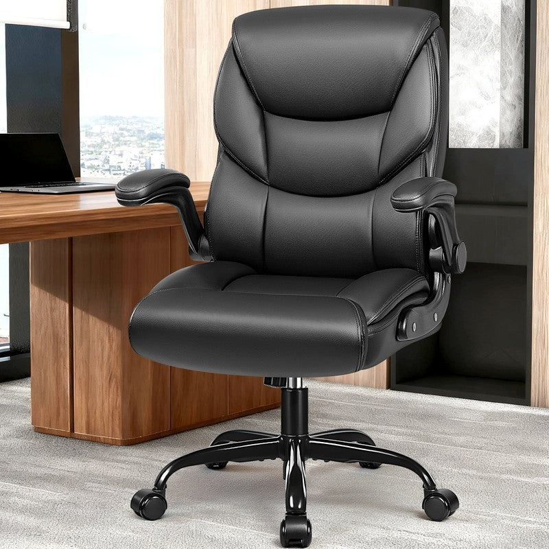 Leather Office Chair, Big and Tall Office Chair 400LBS Wide Seat Ergonomic Compu8