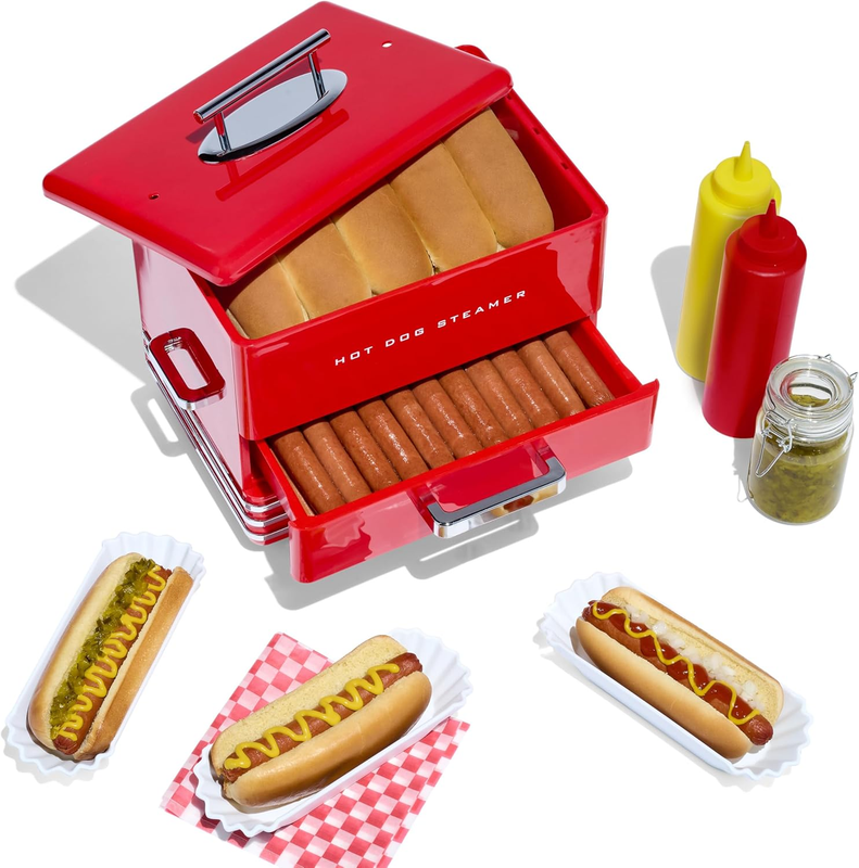 Extra Large Hot Dog Steamer 20 Dogs 6 Buns Sausage Brats Veggie Cooker7