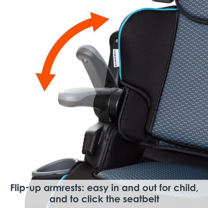 2-in-1 Folding Booster Car Seat 40-100lbs Aqua Tech Blue 38"-57"9